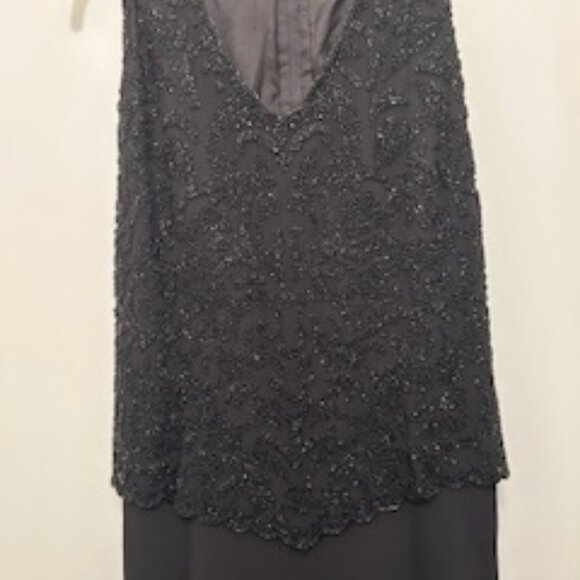 JKARA New York Black Beaded Bodice Form Fitted Evening Gown "Worn Once" - Picture 1 of 15